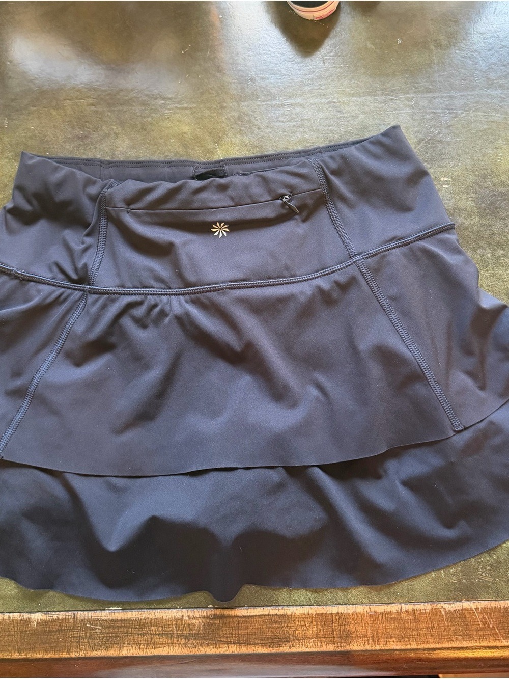 Athleta Momentum Skort Black Ruffle Tennis Running Golf Skirt XS EUC - Picture 11 of 11